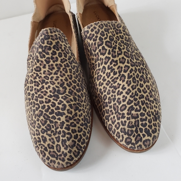Lucky Brand Cahill Cheetah Suede Leather Loafers Size 8.5 - Picture 3 of 10